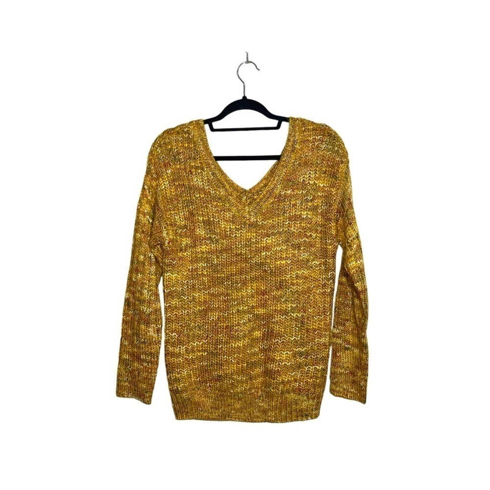 Maurices Yellow Multicolor Tight Knit Double V Sweater Small Women’s